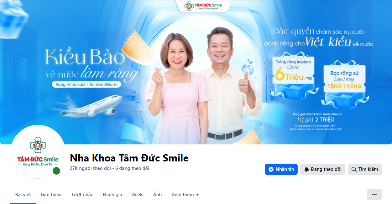Fanpage Nha khoa Tâm Đức Smile