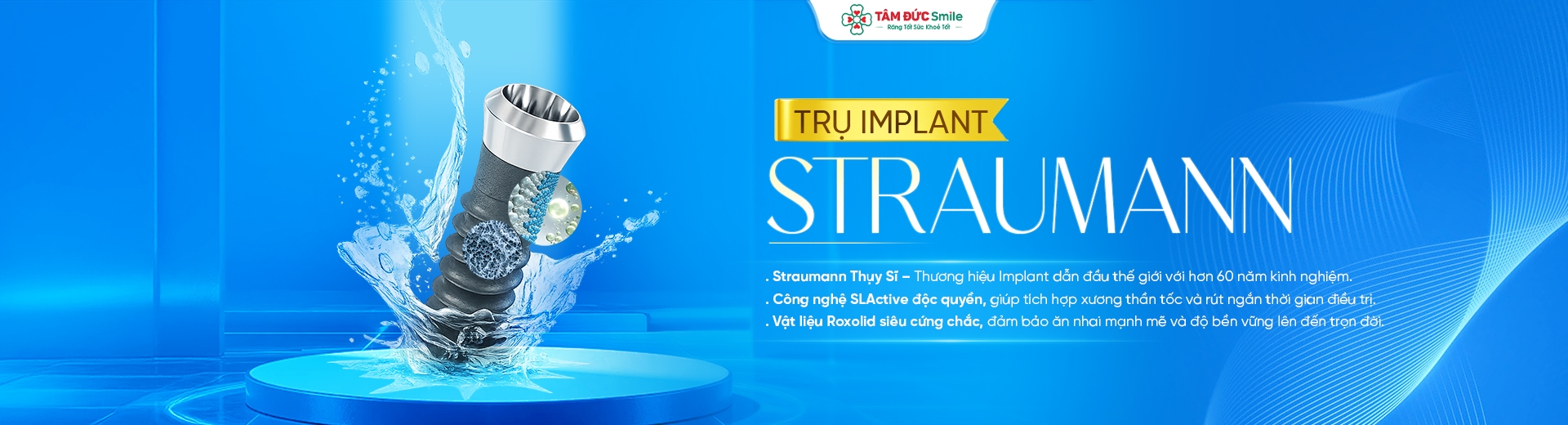 Trụ Implant Straumann – Phục hình răng mất bền chắc, thẩm mỹ lâu dài