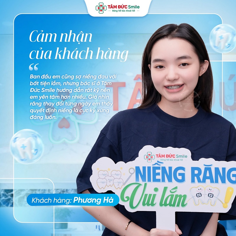 Khách hàng niềng răng tại Nha khoa Tâm Đức Smile.